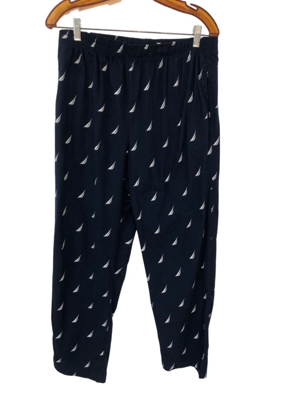 Nautica Loungewear Pants Mens Size Medium Blue White Sailboats Comfy Sleepwear